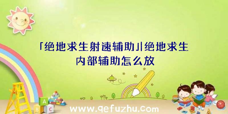 「绝地求生射速辅助」|绝地求生内部辅助怎么放